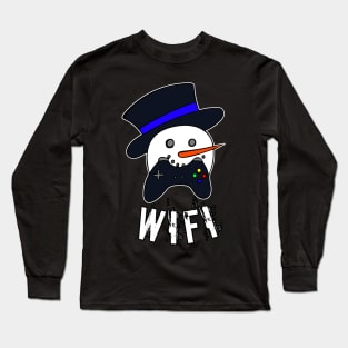 Snowman Face Gamer Wifi Long Sleeve T-Shirt